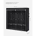 Miniatyrbillede 6 af 7: Songmics Tøj Garderobe, bærbar garderobe, med 4 bøjleskinner, sort