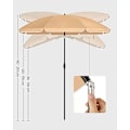 Miniatyrbillede 5 af 6: SONGMICS 1,6 m strandparaply, Parasol UPF 50+, solbeskyttelse, bærbar, taupe
