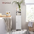 Pikkukuva 2 / 7: Vasagle WC-kaappi, kylpyhuonekaappi, kapea kylpyhuonehylly, säädettävät hyllyt, valkoinen