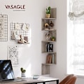 Miniatyrbillede 2 af 7: Vasagle hjørnehylde, 5-lags flydende væghylde med zigzag-design, bogreol, Greige