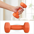 Miniatyrbillede 3 af 4: Songmics sæt med 2 håndvægte, 2 x 1,5 skridsikre Neoprene håndvægte, orange