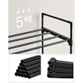 Miniatyrbillede 5 af 7: Songmics 3-lags skoreol, skoopbevaringsenhed, metalopbevaringsstativ, 30 x 92 x 54 cm, sort