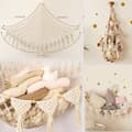 Miniatyrbild 3 av 8: Storage Hammock for Stuffed Animals, Boho Macrame Cotton Rope Corner Toy Net for Kids Room Nursery, White