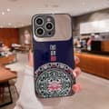 Fodral till iPhone 14 Pro Lucky Pattern TPU+Härdat Glas Telefonfodral