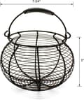 Miniatyrbild 2 av 3: Rustic Wire Egg Basket with Swim Handle Primitives Vintage Gathering Basket.