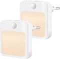 2 X Base lamp with motion sensor, LED plug-in lamp, night light, warm light, dimmable