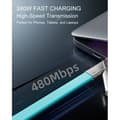 Miniatyrbild 4 av 5: 2m 240W Flat Silicone Cable (Type-C to C/L), 1.5m, Soft Liquid Silicone, 3A, 480 Mbps Data Transfer, Tangle-Free (Blue)