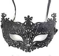 Venetiansk sort filigran maskerade mask festtøj jul sort