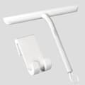 Silicone Shower Squeegee with Holder, Cleans Glass Screens and Bathroom Mirrors, 21 cm, White