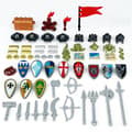 Medieval Knight Weapon Pack Accessory Set, Building Block Toy Armor Helmet Shield Bow Designed for Minifigures, Compatible with Lego