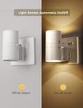Miniatyrbild 2 av 5: Plug-in LED Night Light - Lamp with Dusk Sensor - Automatic Dusk - Dimmable 3-Color Lamp Hall - With Remote Control - 2-pack white white