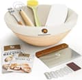 Proofing Basket 23cm Round Bread Basket for Sourdough Bread with Cloth and Utensils Baking Accessories Set