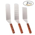 Stainless steel spatula with wooden handle, three-piece spatula set
