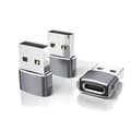 Miniatyrbillede 1 af 5: USB til USB C-adapter 3-pak, Type C hun til USB A han-konverter, grå