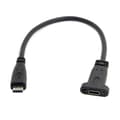 Miniatyrbilde 5 av 5: USB-C USB 3.1 Type C Hann til Hunn Skjøte Datakabel med Panelmonteringsskruehull