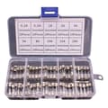 AIMOONSA Förpackning med 100 glassäkringar 5x20 mm — 10 klassificeringar 0.2A–20A, snabbsäkring, 250V