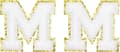 Chenille Bokstavslappar 2.2\" Alfabet M Vit 2-pack size_name 5.5 x 12 x 5mm