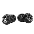 Miniatyrbillede 8 af 8: 4 STK RC Drift-dæk Aluminiumslegering RC-dæk og hjulsæt til Wltoys K989 K969 P939 28413 1/28 RC-biler Sort