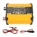 Miniatyrbild 1 av 8: Modifierad sinusvågsomvandlare 300W bilströmväxelriktare DC 12V till 220V AC-omvandlare med dubbel USB-spänningsdisplay Gul