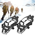 Miniatyrbillede 7 af 8: 1 par 18 tænder Anti-slip Ice Cleat Skovgreb Spikes Crampons Stegjern til Sne Jord Vandring KlatringM