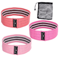 Miniatyrbillede 1 af 8: 3 stk. modstandsbånd Elastisk træningsbånd med høj trækkraft til benene Balder til squats Hoftetræning Pink, Rose, Rød