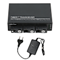Miniatyrbilde 1 av 8: Ethernet Fiber Media Converter Single Mode Tx1310nm 10/100 Mbps RJ45 Port Media Converter 100‑240V EU-plugg