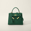 Miniatyrbilde 1 av 4: Håndlagde luksuriøse skulder- og crossbody-vesker for kvinner i mørk grønn, middels størrelse 25x10x19 Dark green Medium size: 25*10*19
