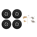 Pikkukuva 1 / 8: 4 KPL RC pyörät ja renkaat alumiiniseosta Sopii TRAXXAS 1/18 TRX4M kauko-ohjattavaan autoon musta