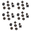 Miniatyrbillede 1 af 8: 5 sæt flersidede terninger Sæt Guld Nummer Perle Polyhedron terninger til interaktive spil skolematerialer Sort