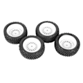 Miniatyrbillede 3 af 8: 4 stk. RC hjuldæk Plast Gummi Slidstærk Stabil Bedre vejgreb 1/10 Gummi Hjul Dæk til 1/10 Racing Car Hvid