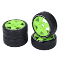 Pikkukuva 8 / 8: 4 KPL 1/8 GT RC-pyörät Vahva pito Maantiekilpa-ajorenkaat Kestävät maantiepyörät 17 mm:n adapterilla Vihreä