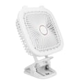 Pikkukuva 6 / 8: Valkoinen Clip On -tuuletin USB-latauksella, kannettava pöytätuuletin, seinään kiinnitettävä LED-valotuuletin F8-kiinnikkeellä ja sisäänrakennetulla akulla retkeilyyn asuntolassa