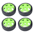 Pikkukuva 7 / 8: 4 KPL 1/8 GT RC-pyörät Vahva pito Maantiekilpa-ajorenkaat Kestävät maantiepyörät 17 mm:n adapterilla Vihreä