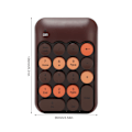 Miniatyrbilde 5 av 8: 2.4GHz Trådløst Numerisk Tastatur 18 Taster Retro Farge Runde Tastehetter Mini Nummer Tastatur med USB-Mottaker for Laptop Kaffefarge