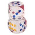 Miniatyrbilde 7 av 8: 2 stk. Terninger Plast Transparent Vanntett Antioksidant Antall Prikker 6-sidige Terninger for Brettspill Utdanning 3,5 cm