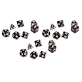 Miniatyrbillede 5 af 8: 21 stk. Flerfacetteret terningesæt Vandtæt Sikkert Praktisk Puslespil Brætspil Polyhedral Terningesæt Gennemsigtig Sort