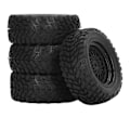 Miniatyrbillede 8 af 8: 4 stk. RC hjuldæk Plast Gummi Holdbar Stabil Bedre vejgreb 1/10 Gummihjul Dæk til 1/10 Racing Car Sort