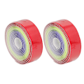 Miniatyrbilde 4 av 8: 2 ST Sykkelstyre omslagsremmer Høy elastisk PU og EVA-gradient Fargerik dempende sykkelstangteip for sykling Rød gul og lilla