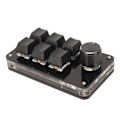 Miniatyrbilde 2 av 8: 6 Tasters Mini Tastatur med Knott RGB Lys Blå Bryter Kablet Tilkobling Plug and Play DIY Programmerbar Enhånds Mekanisk Tastatur Svart
