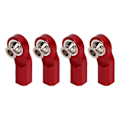 Miniatyrbillede 3 af 8: 4 STK RC Bil Rod End Bend M3 Aluminiumlegering Stål RC Bil Styrstangshoved til Axial SCX10 1/10 Bilmodel Rød