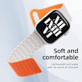 Pikkukuva 3 / 5: Sopii Apple Watch -rannekkeisiin, vapaasti säädettävät magneettirannekkeet, Apple Watch SE 10. sukupolvi luumu kukka Ultra -kellorannekkeet orange 38/40/41/42 mm