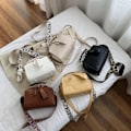 Miniatyrbillede 6 af 6: 2025 Kvinders Pendler Firkantet Håndtaske Crossbody Taske Unik Struktur Kaffe Farve Coffee