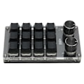 Miniatyrbilde 3 av 8: Mini Tastatur 1 Hånds Mekanisk Tastatur Kablet USB Programmerbar Makro 12 Taster 2 Knotter RGB Lys Blå Bryter PC Universal