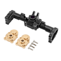 Pikkukuva 1 / 8: CNC taka-akselikotelo FMS:lle FCX24 1/24 RC-auton korotukseen, levennetyt taka-akselikotelot messinkisillä hammaspyöräruuveilla, musta