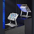 Miniatyrbillede 2 af 5: Universal Kølende Tablet Stand Justerbar Aluminium Computer Stand 4 Køleblæsere Bærbar Laptop Stand