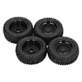 Miniatyrbillede 7 af 8: 4 stk. RC hjuldæk Plast Gummi Holdbar Stabil Bedre vejgreb 1/10 Gummihjul Dæk til 1/10 Racing Car Sort