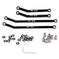 Miniatyrbillede 1 af 8: RC chassisled sæt aluminiumslegering RC nedre led til AXIAL 1/24 SCX24 erstatning sort
