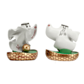 Miniatyrbillede 4 af 8: 9 cm 2022 World Cup 3D La'eeb Mascot Skrivebordsdekorationer med guldfodbold og bane