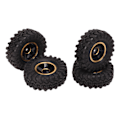 Miniatyrbilde 4 av 8: 1 tommes RC-dekk Messing Felg Gummidekk RC-bildekk for FMS FCX24 1/18 1/24 Crawler 4stk Svart Gull