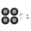 Pikkukuva 1 / 8: 4 KPL RC-pyörät ja -renkaat alumiiniseosta Sopii TRAXXAS 1/18 TRX4M kauko-ohjattavaan autoon Hopea